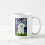 8 perrito maltés - noche estrellada taza de café