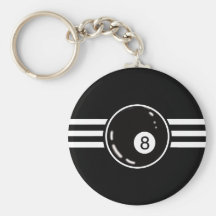 8 rayas del blanco de la bola llavero personalizado