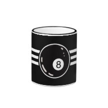 8 rayas del blanco de la bola taza de café
