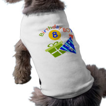 8vo cumpleaños - muchacho del cumpleaños camisa de mascota
