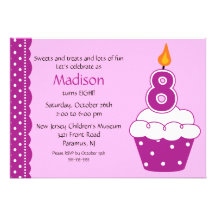 8vo Invitación de la magdalena del cumpleaños