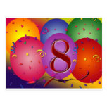 ¡8vos globos felices del cumpleaños! postales
