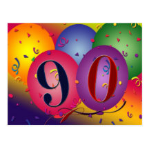90.a invitación de la postal de la fiesta de cumpl