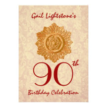 90.o Elemento R502 del Victorian del oro de la fie Invitación Personalizada