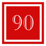 90.o Invitación de la fiesta de cumpleaños - rojo invitaciones