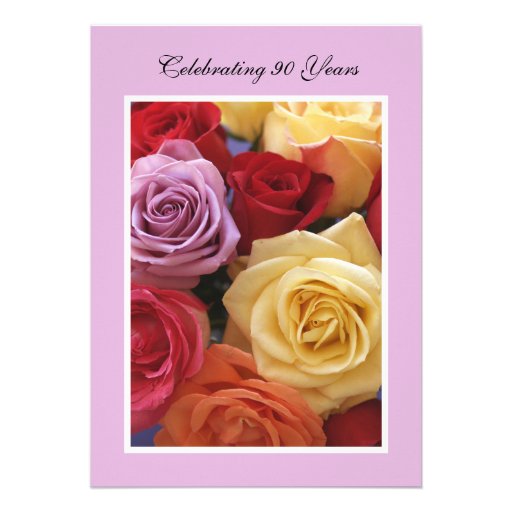 90.o Invitación de la fiesta de cumpleaños -- Rosa