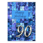 90.o Tarjeta de cumpleaños con los cuadrados abstr