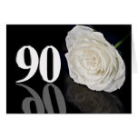 90.o Tarjeta de cumpleaños con un rosa blanco clás