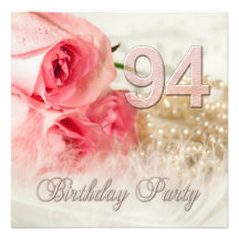 94.o Invitación, rosas y perlas de la fiesta de cu
