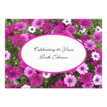 95.o Invitación de la fiesta de cumpleaños -- Flor