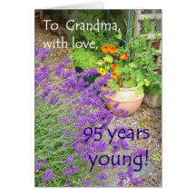 95.o Tarjeta de cumpleaños para la abuela - jardín