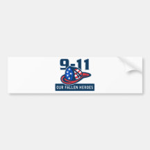 9-11 bandera americana del gorra del bombero del b pegatina de parachoque