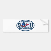 9-11 bandera americana del gorra del bombero del b etiqueta de parachoque