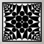 9 geométricos negros y poster blanco