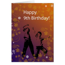 9no cumpleaños feliz al muchacho tarjetas