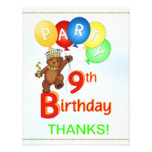 9no El oso de la fiesta de cumpleaños le agradece Comunicados Personales