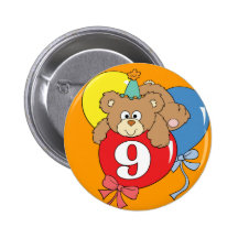 9no Oso de peluche del cumpleaños Pins