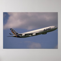 A-340 Airbus, avión de pasajeros europeo Poster