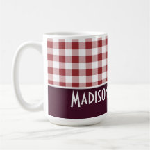 A cuadros marrón lindo tazas de café