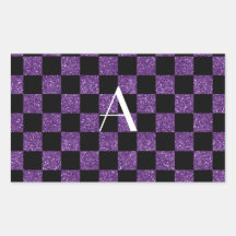 A cuadros púrpura y negro del brillo del monograma rectangular altavoz