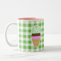 A cuadros verde; Guinga; Cono de helado Taza