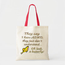 A.D.H.D. Humor de la mariposa Bolsa