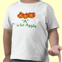 A está para Apple aprende deletrear la camiseta de camisetas