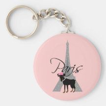 À pequeno París del Le chien Llaveros Personalizados