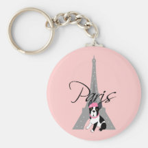À pequeno París del Le chien Llavero Personalizado