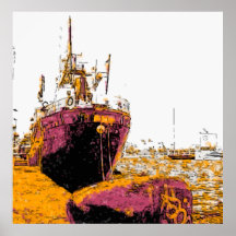 A ship in harbor pôsteres