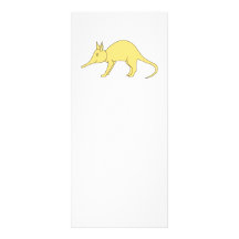 Aardvark amarillo. Animal lindo del dibujo animado Tarjeta Publicitaria