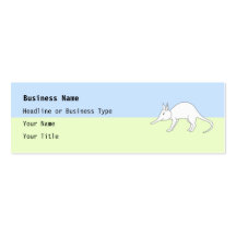 Aardvark blanco. Animal lindo Plantillas De Tarjetas De Visita