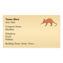 Aardvark lindo de Brown Tarjeta De Negocio