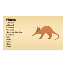 Aardvark lindo de Brown Tarjetas De Visita