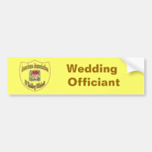AAWO que casa Officiant Etiqueta De Parachoque