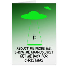 Abducción hilarante del extranjero del navidad felicitaciones