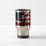Abe honesto Lincoln delante de la "vieja gloria " Taza