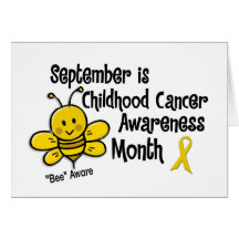 Abeja 1,3 del mes de la conciencia del cáncer de l tarjeta