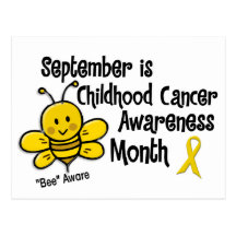 Abeja 1,3 del mes de la conciencia del cáncer de l postal