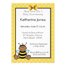 Abeja afroamericana del bebé invitaciones personalizada