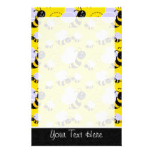 Abeja amarilla y negra linda papeleria personalizada