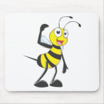 Abeja de encargo en "aquí venido" gesto de mano alfombrilla de ratones