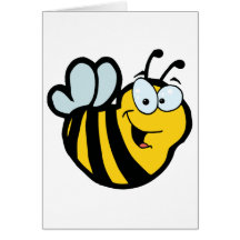 Abeja de los personajes de dibujos animados tarjetas