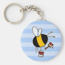 abeja de trabajador - pintor llavero personalizado