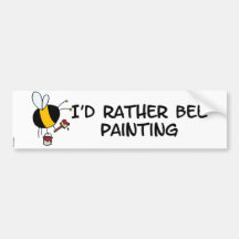 abeja de trabajador - pintor etiqueta de parachoque