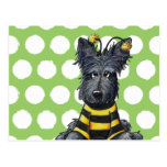 Abeja del perro del escocés postal