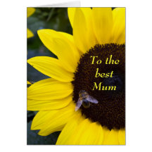 Abeja en la mejor momia del girasol tarjetas