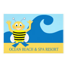 Abeja en la playa papelería personalizada