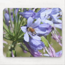 Abeja en una flor Mousepad Alfombrilla De Ratón