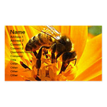 Abeja en una flor plantilla de tarjeta de visita